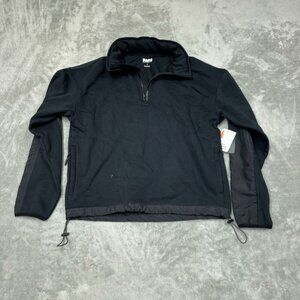 Bass Outdoor 1/4 Zip Black Pullover Fleece Jacket Men NWT 6304